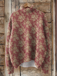 Gretchen | Vintage Floral Turtleneck Sweater