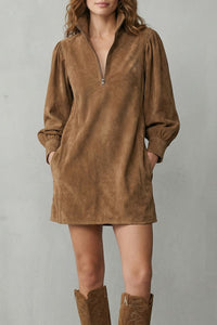 Valmira – Vintage Charm in Suede – Mini Dress