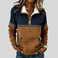 Esme | Pullover a mezzo zip con collo in sherpa