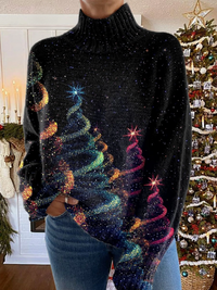 Olivia | Dolcevita con albero di Natale glitterato