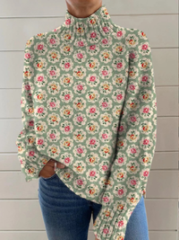 Marlowe | Maglione a collo alto con stampa floreale