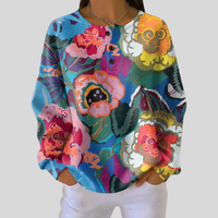Delia | Felpa con stampa floreale artistica
