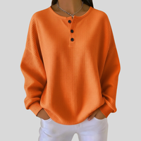 Romy | Top Henley in maglia waffle rilassato