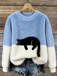 Aileen | Casual Cat Graphic Sweater