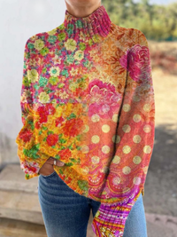 Cassandra | Floral Mock-Neck Sweater