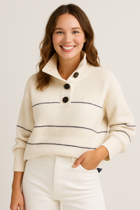 Tallulah | Maglione in maglia con colletto a bottoni