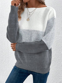 Carys | Maglione colorblock con scollo a barchetta