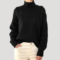 Denise | Maglione a collo alto a trecce