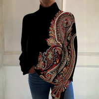Georgina | Top a collo alto con stampa decorata