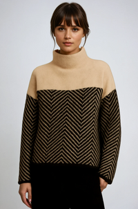 Halle | Maglione a collo a imbuto Chevron