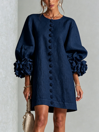 Amelia | Mini abito con polsini a rosellina
