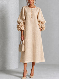 Rosanne | Abito midi con polsini a rosetta