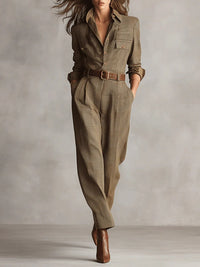 Evie | Tuta utility marrone