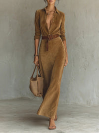 Isla | Maxi abito in camoscio