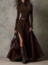 Charlotte | Dark Brown Maxi Dress