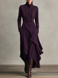 Vivienne | Maxi abito asimmetrico a collo alto
