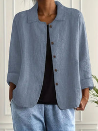 Sharon | Relaxed Crinkled Button-Front Blouse