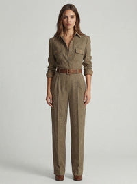 Celia | Checked Wide-Leg Jumpsuit for Women