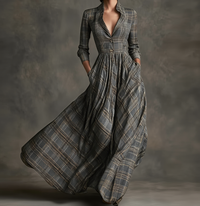 Imogen | Fluid Maxi Dress Plaid