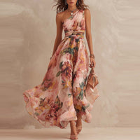 Félicie | Maxi abito asimmetrico in chiffon
