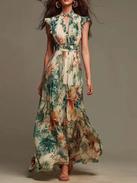 Mélanie | Abito lungo a fiori in chiffon