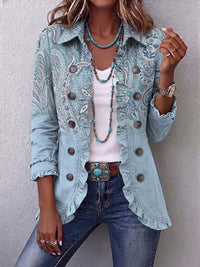 Estrella™ | Giacca con volant a stampa paisley vintage