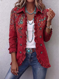 Fayrene™ | Giacca con volant e fantasia paisley bohémien