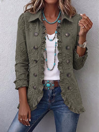Kamberly™ | Giacca Boho-Chic a fiori in stile utility con bordo a volant