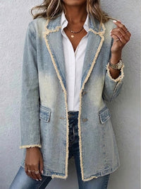 Dionne™ | Blazer oversize in stile vintage con bordi a taglio vivo