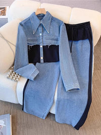 Holbrook™ | Completo giacca corta color-block e pantaloni a gamba larga